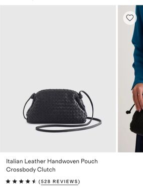 Quince Black Handwoven Leather Crossbody Bag